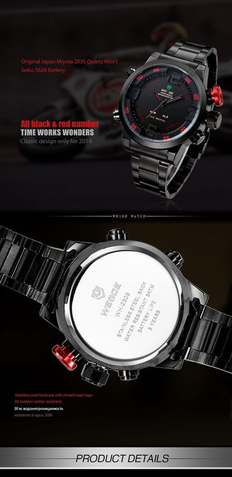 Relogio WEIDE TOP LUXO